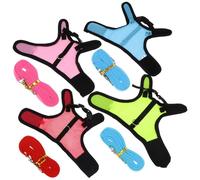 Ciieeo 4PCS Rabbit and Hamster Vest Harness Set with Leash, Mesh Chest Strap for Small Pets, Medium Size, Pink Blue Green Red for Outdoor Walking and Travel