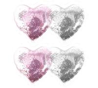 Ciieeo 4pcs Reusable Heart-shaped Cooling Eye Pads Gel Ice Pack for Eye Care and Pvc Material Suitable for Beauty and Relaxation