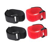 Ciieeo 4PCS Rooster Neck Belts Noise Free Anti-noise Poultry Collars Neck Rings Upgraded Hook-free Design in Black and Red for Farm Use