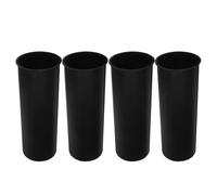 Ciieeo 4Pcs Round Black Toilet Brush Holder Cup Set - Plastic Bathroom Accessory with Stain-Resistant Base - Toilet Scrubber Organizer for Bathroom Cleaning