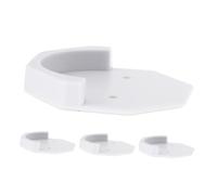 Ciieeo 4pcs Shower Rod Holder Abs Adhesive Curtain Rod Brackets with Screws Strong Grip Tension Retainers for Wall Mounting Stable Support for Shower White Design
