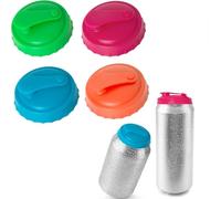 Ciieeo 4pcs Silicone Beverage Can Lid Cover Protector for Slim Can and SkinnyCan Hard Seltzer Soda Beer Energy Drinks Juice Blue Green Red Orange