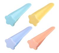 Ciieeo 4pcs Silicone Ice Cream Mold with Cover Design for Easy Demould and Storage, DIY Making Tool for Summer Homemade Ice Pop Molds Random Color