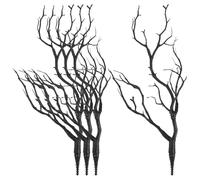 Ciieeo 4pcs Simulated Plastic Coral Branch Artificial Antler Branch Decoration Antler Dried Tree Twig for Diy Headgear Home Decor (black)
