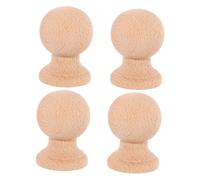 Ciieeo 4pcs Small Wood Finials Unfinished Hardwood Decorative Toppers for DIY Crafts Furniture Making Roman Column Shelving Natural Finish