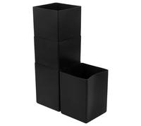 Ciieeo 4pcs Square Plastic Toilet Brush Cup Set with Portable and Space-saving Design for Homes and Hotels, Household Toilet Cleaning Brush Holder in Black