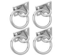 Ciieeo 4pcs Stainless Steel Eye Plate Hooks with Square Ceiling Pad Heavy Duty Suspension Ring Hangers for Outdoor Garden Indoor Hammocks Yoga Ropes Load Capacity