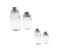 Ciieeo 4PCS Stainless Steel Shaker Jar Lids Leakproof Mason Jar Covers for Canning Glass Bottles Kitchen Spice Dispenser Caps with Secure Whorl Design