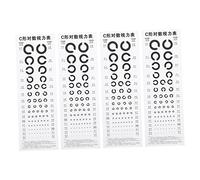 Ciieeo 4Pcs Standard Eye Charts PVC Visual Acuity Wall Posters for Eye Exams Home School Hospital Use Optometry Tester