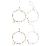 Ciieeo 4pcs Star Beads Phone Strap Wrist Loop Phone Charm with Polymer Clay and Alloy Material and Bag Suitable for Occasion and Office Work
