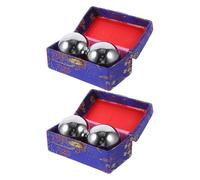 Ciieeo 4pcs Traditional Chinese Baoding Balls for Hand Mobility and Stress Relief Metal Wrist Training and Finger Exercise Balls for Seniors Silver Sports Massage Handballs for Arthritis
