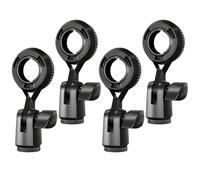 Ciieeo 4pcs Universal Mic Clip Microphone Clips with 270 Degree Rotation Adjustable Angle Strong Structure Plastic Construction Standard Threaded Connection Conversion Nut Black Delicate