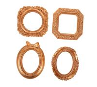 Ciieeo 4pcs Vintage Mini Resin Picture Frames Antique Victorian Style Small Photo Frames for Jewelry Display and Photography Props Elegant European Classic Design for Home Decoration