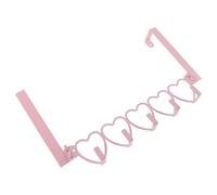 Ciieeo 5-Hook Over Door Towel Rack Multifunctional Hook Rack Heart Design Iron Material Unique Elegant Style Over Door Storage for Household Needs and Bathroom
