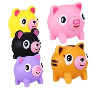 Ciieeo 5 Pcs Funny Stretchy Animal Squeeze Soft Portable Stress Relievers Pig Bear and Tiger Shapes for Birthday Party Favors Fun Playtime Decor