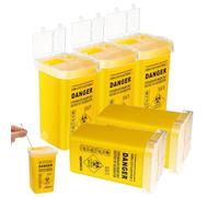 Ciieeo 5 Pcs Multi-Purpose Sharps Containers 5.91X3.58X3.58In Needle Disposal Box with Sealed Lid for Safe Collection of Barber Blades and Salon Waste at Home