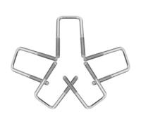 Ciieeo 5 Pcs Stainless Steel U-shaped Square Bracket Bolt with Thread 6, Suitable for Pipe Fixing and Enduring Indoor and Outdoor Conditions, for Trailer Applications and Renovation