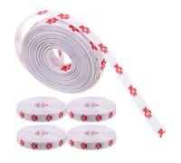 Ciieeo 5 Rolls 1cm Wide Dog Paw Print Ribbon for Crafts Polyester Bouquet Wrapping Ribbon with Animal Footprint Pattern Cuttable Pet Themed Floral Decoration