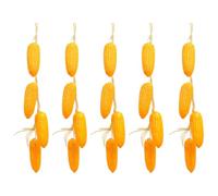 Ciieeo 5 Strings Artificial Yellow Corn Vegetable Decor, Lightweight Foam Simulation Model for Farmhouse Kitchen and Home Decorations, Portable and Can Be Hung on Door, Vibrant Adorn