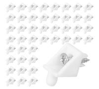 Ciieeo 50 Sets Plastic Corner Brace with Screws, 90-Degree Nylon Angle Brackets for Drawer and Cabinet Bottom Support, Furniture Shelf Reinforcement Repair Kit for Wardrobe and Kitchen