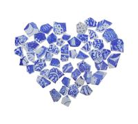 Ciieeo 500g Pack Irregular Blue and White Ceramic Mosaic Tiles for DIY Crafts, Decorative Broken Porcelain Pieces for Picture Frames, Table Tops, and Home Wall Art