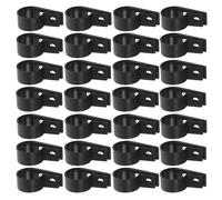 Ciieeo 500Pcs Black R-Type Cable Clips 3/4 Inch Plastic Wire Clamps for Cable Management Electrical Cord Organizer Clips Suitable for Home and Office Use