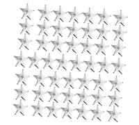 Ciieeo 50pcs 2cm Small Star Christmas Tree Topper with Hole Small Plastic Star Ornaments DIY Decoration Accessory Cake Insert Gold Silver for Home Office Holiday Decor