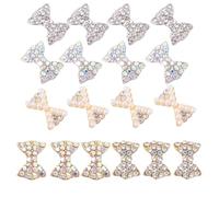 Ciieeo 50pcs Assorted Color 3d Nail Art Charms with Bow and Butterflies Shapes Metal Nail Decoration for Graduation Party and Stage Performance Sparkling Effect Art Supplies