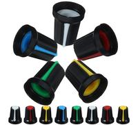 Ciieeo 50pcs Assorted Color Plastic Volume Tone Control Knobs for Electric Guitars, 6mm Insert Shaft Rotary Knob Replacements with Good Grip for Guitar and Bass Accessories