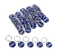 Ciieeo 50pcs Blue Aluminium Alloy Metal Key Ring Labels Luggage Id Tags Storage Tags for Travel Suitcases Bags