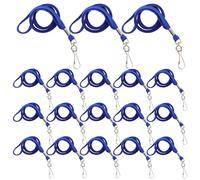 Ciieeo 50pcs Blue Flat Id Card Lanyards with Plastic Badge Holders, Neck Strap for Corporate Offices, Exhibitions, and Professional Seminars