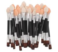 Ciieeo 50pcs Double-ended Eyeshadow Brushes with Soft Sponge Tips, Mini Eye Makeup Aid for Creating Eye Makeup Looks, Brown Abs Material, Efficient Dualhead Design for Precise Blending