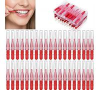 Ciieeo 50PCS Interdental Brushes 3mm, Tooth Picks Floss Sticks for Teeth Cleaning, Flexible Dental Brushes for Gap Cleaning, Soft Bristles Oral Care Tool Bendable & Portable