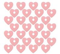 Ciieeo 50pcs Pink Heart Drink Tags Glass Markers for Wine Glasses, Writable Paper Cup Labels with Effortless Attachment, for Parties and Weddings, Valentines Day and Christmas