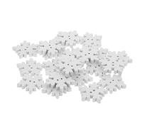 Ciieeo 50pcs Snowflake Wooden Buttons for Christmas Craft 18mm Snowflakes Embellishments Decorative Buttons Craft Project for Boys and Girls
