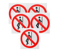 Ciieeo 5pcs Adhesive Warning Decals Workshop Safety Signs round Pvc Adhesive Delicate Stickers for Warning Easy to Apply Good Effect Suitable for Construction Sites and Factories