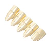 Ciieeo 5pcs Adjustable Metal Fingernail Rings for Women, Comfortable Punk Nail Charms, Stylish Finger Protectors for Cosplay and Halloween Party Accessories