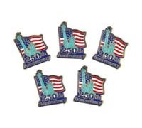 Ciieeo 5pcs American Flag Lapel Pin Set for 2026 250th Anniversary, Zinc Alloy Patriotic Celebration Pins with Resilience and Portable Design for Patriotic Gathering Events