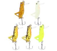 Ciieeo 5pcs Artificial Fishing Lures Grasshopper Design for Fishing 3.3cm Plastic Hard Baits with Resistant Material that Grab the Attention of Fish in Freshwater Scenarios Random Color