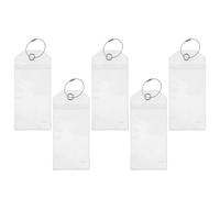 Ciieeo 5pcs Badge Holder PVC Luggage Tag Holders Waterproof Id Case with Steel Ring Shareable Design for Travel and Thanksgiving
