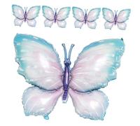 Ciieeo 5pcs Blue Butterfly Shaped Foil Balloons Modeling Party Balloons for Birthday Baptism and Outdoor Decorations Lightweight for Photo Props and Event Layout