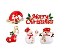 Ciieeo 5pcs Christmas Brooch Breast Pin Christmas Tree Ornament Lapel Pin Theme Brooch for Decor Accessories