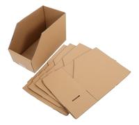 Ciieeo 5Pcs Corrugated Cardboard Storage Boxes Easy Assembly Organizing Bins for Sorting and Display Versatile Bins for Moving and Warehouse Use