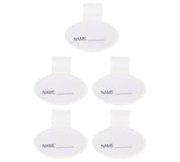 Ciieeo 5pcs Detachable Oval Stethoscope Name Tag Made of Lightweight White Plastic with Double-sided Id Badge Holder for Patients and Doctors