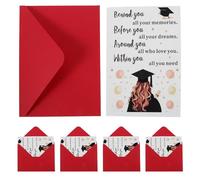 Ciieeo 5pcs Graduation Greeting Cards Paper with Unique Styles, Ample Space for Words, Resists Fading, for Graduation Party Favors and College Grad Celebrations