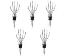 Ciieeo 5pcs Halloween Wine Bottle Stopper Creative Skeleton Hand Wine Stopper for Spooky Party Sealing and Wedding Favors for Guests