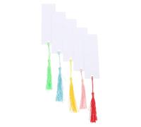 Ciieeo 5pcs Heat Transfer Sublimation Metal Aluminum Bookmarks 12x3.8cm 0.45mm Thick Double-Sided DIY Reading Bookmarks with Colorful Tassels for School and Office Use