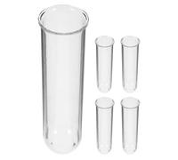 Ciieeo 5pcs Hydroponic Glass Test Tube Vase Set round Bottom and Rim, Glass Plant Starter Tubes for Single Stems and Cuttings, Effortless Cleaning, Soil-free Solution for Windowsill