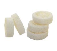 Ciieeo 5pcs Loofah Cuts Soap Holder Household Soap Mat Beige Loofah Material Simple Natural Shape Strong Water Absorbing Easy Dry Creative Decoration for Your Bathroom