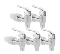 Ciieeo 5pcs Plastic Beverage Dispenser Replacement Spigot with Leak Resistance and Smart Outflow Control, Rightangle Spout Faucet for Beer Barrels and Water Use in Homes or Tea Rooms